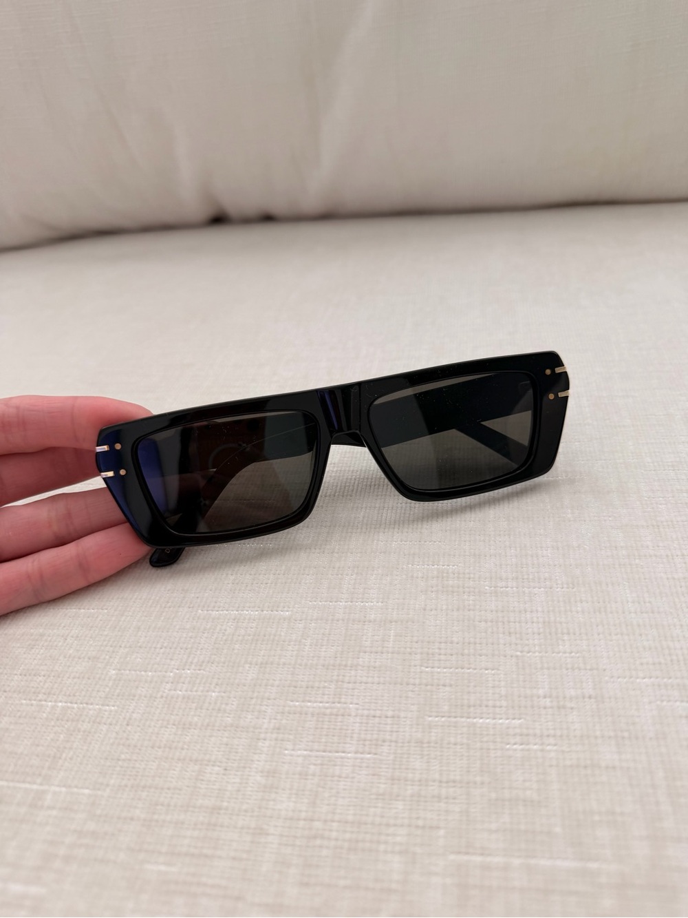 D Black Rectangular Sunglasses